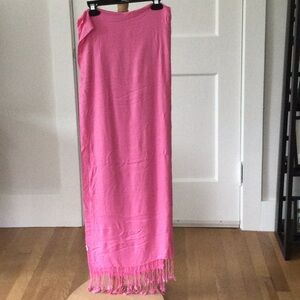 Pink Fringed Women's Shawl / Scarf
